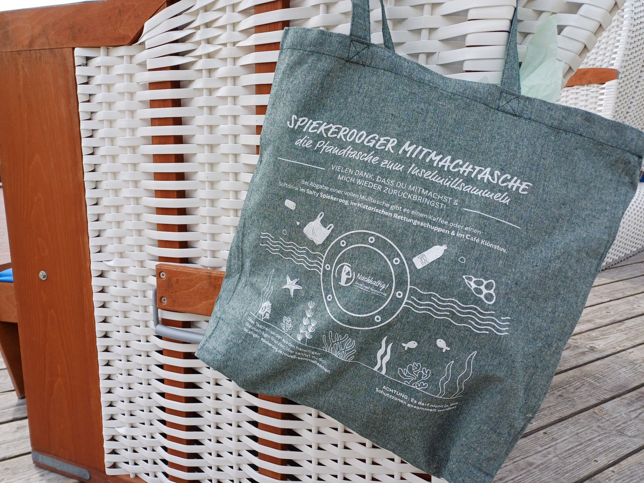 Stofftasche zum Müllsammeln
